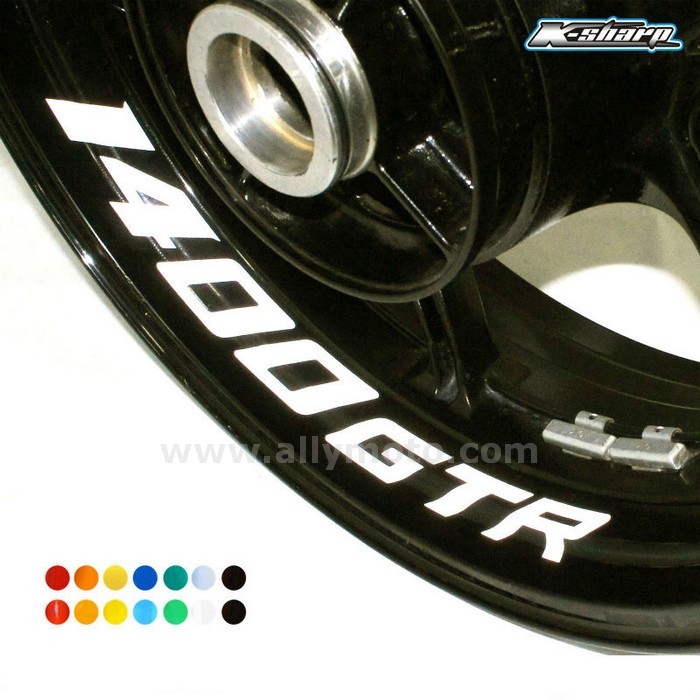 140 8 X Custom Inner Rim Decals Wheel Reflective Stickers Stripes Kawasaki 1400 Gtr
